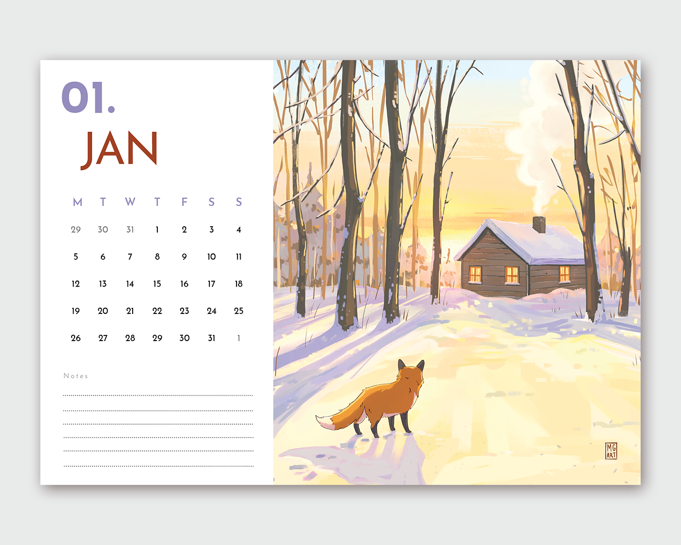 2026 Illustrated Wall Calendar
