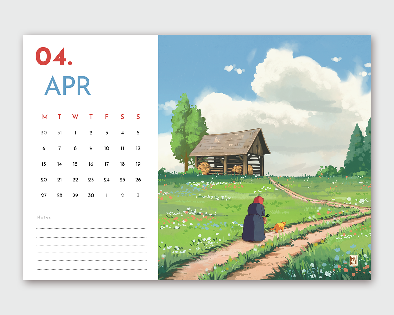 2026 Illustrated Wall Calendar