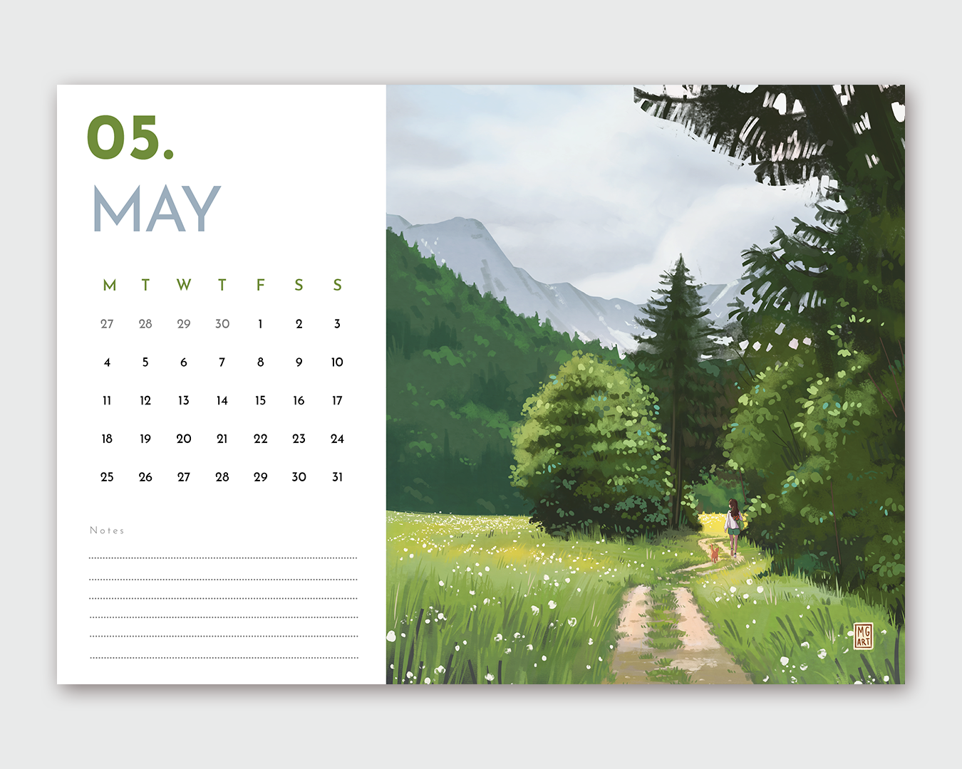 2026 Illustrated Wall Calendar