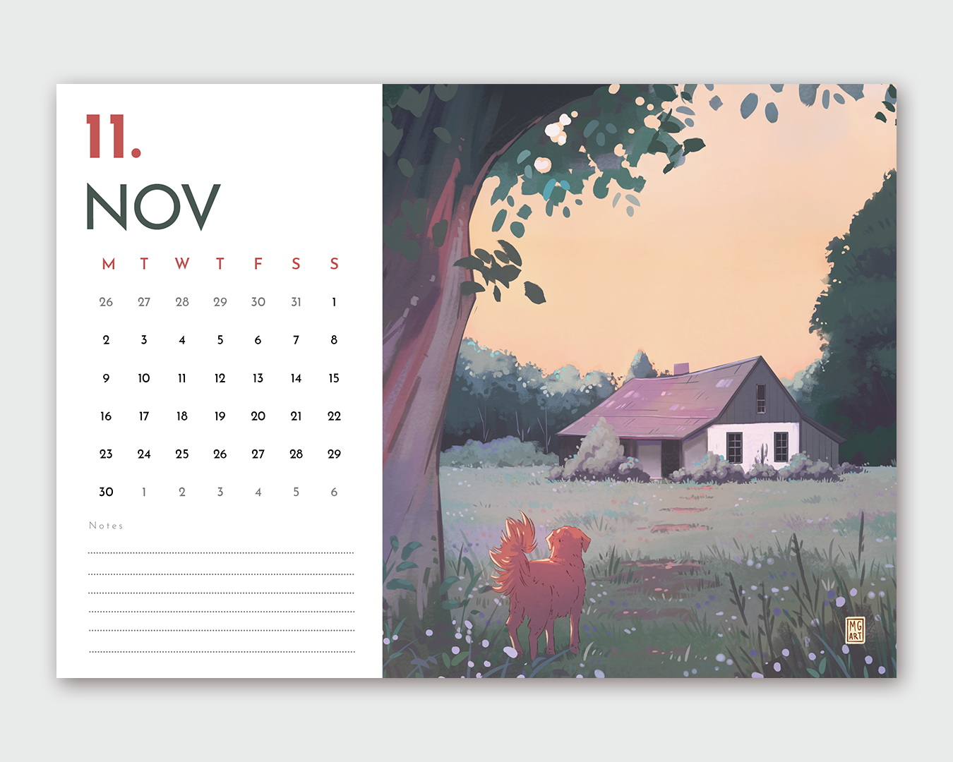 2026 Illustrated Wall Calendar